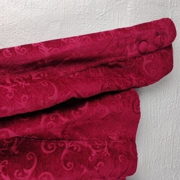 Croft & Barrow Deep Red Embroidered Tapestry Collared Button Front Jacket - Picture 14 of 16